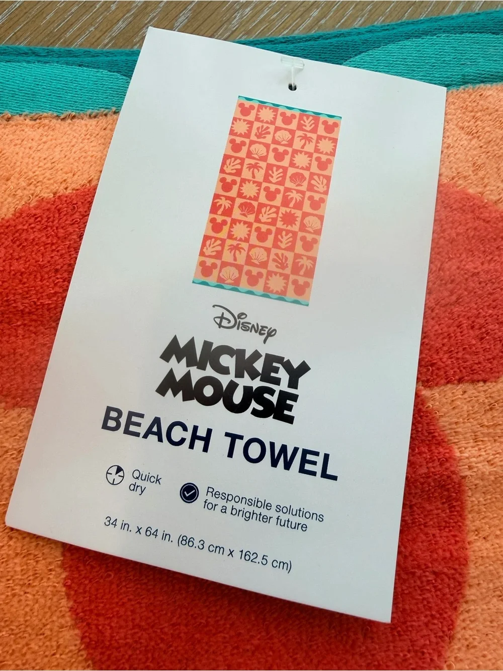 NWT Set of 2 Disney Mickey Mouse Beach Towels from The Big One